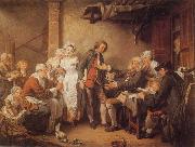 Jean-Baptiste Greuze L'Accordee du  Village Sweden oil painting artist